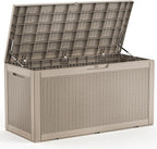 120 Gallon Waterproof Outdoor Storage Box, Resin Deck Box, Lockable Outside by MAIUSCOLI