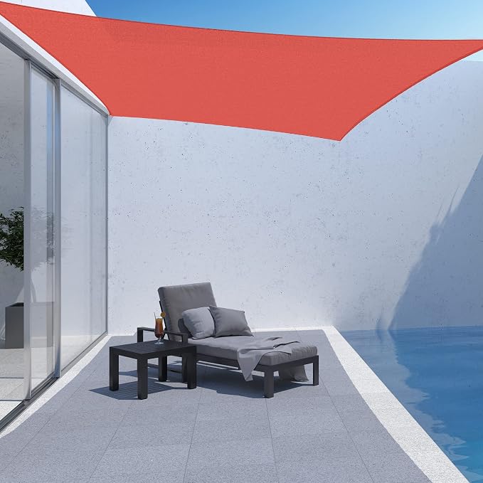 AsterOutdoor Sun Shade Sail Rectangle 10' x 13' UV Block Canopy - Image 5