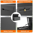 130 Gallon Outdoor Storage Box Waterproof, UV Resistant Resin Deck Box - Image 5