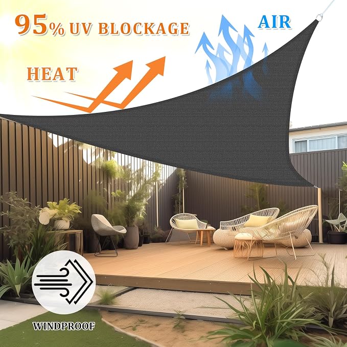 Shade&Beyond Custom Sun Shade Sail 14'x15'x20.5' Triangle Sun Sail Shades Patio - Image 2