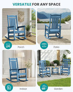 SERWALL HDPE Oversized Rocking Chair Outdoor, Patio Rocking Chairs, Porch Rocker - Image 6