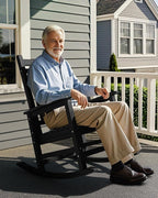 SERWALL Outdoor Rocking Chair Set of 4, HDPE Rocker - Image 8