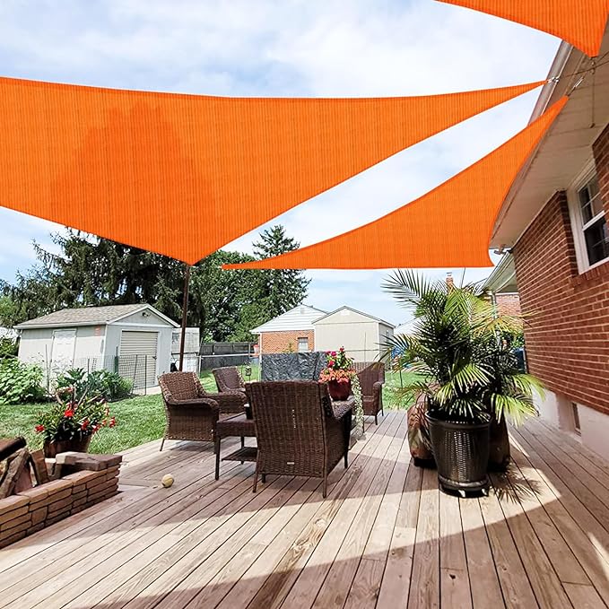 Patio Paradise 6' x 6' x 6' Sun Shade Sail Triangle Canopy Shade Cloth Fabric by Patio