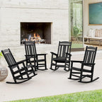 LUE BONA Outdoor Rocking Chairs Set of 4, Weather Resistant HDPS Poly Rocker by LUEBONA