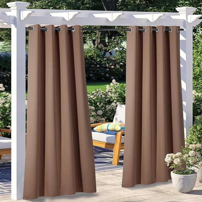 NICETOWN 2 Panels Blackout Outdoor Curtains by NICETOWN