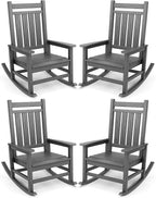 SERWALL Outdoor Rocking Chair Set of 4, HDPE Rocker by SERWALL