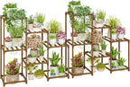 Bamworld 2 Sets of Package Plant Stands Indoor Wood Plant Shelf Outdoor | by Bamworld