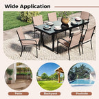 Giantex Stackable Patio Chairs Set of 4, All Weather Outdoor Dining Chairs - Image 8