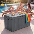 Flamaker Outdoor Storage Box 100 Gallon Waterproof Resin Deck Box | Large - Image 6