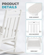 Oversized Outdoor Rocking Chair, High Back Patio Rocker - Image 6