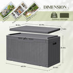 Greesum 100 Gallon Resin Deck Box Large Outdoor Storage - Image 7