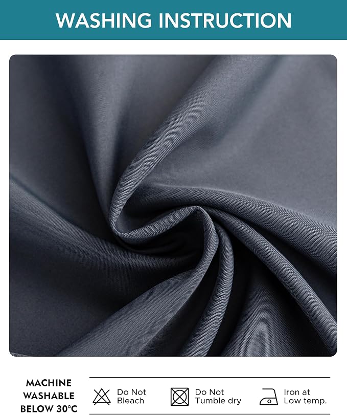 Windproof Outdoor Curtains for Patio Waterproof 4 Pcs 54x95 In Grey | Grommet - Image 7