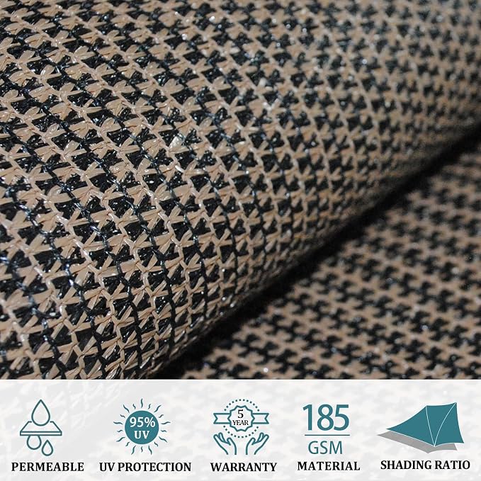 Shade&Beyond 7'x10' Sun Shade Sail Canopy Rectangle, UV Block Breathable Curved - Image 3