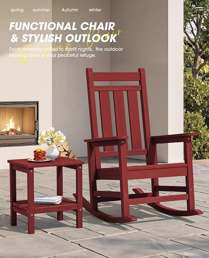 Oversized Outdoor Rocking Chair, All-Weather Patio Rocking Chairs - Image 9