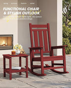 Oversized Outdoor Rocking Chair, All-Weather Patio Rocking Chairs - Image 9