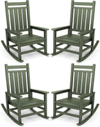 SERWALL Oversized Outdoor Rocking Chair Set of 4, HDPE Rocker by SERWALL