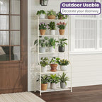 5-Tier Corner Plant Stand, Metal Black Flower Pot Rack, Indoor Outdoor Heavy - Image 7