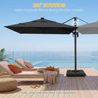 10x10 FT Patio Cantilever Umbrella, Rectangular Heavy Duty Offset Umbrella - Image 4