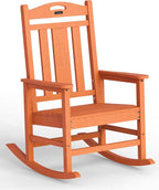 Oversized Outdoor Rocking Chair, 380lbs Heavy-Duty Large Patio Rocker, Weather by CIOKEA