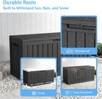 85 Gallon Outdoor Deck Box, Resin Waterproof Storage Box - Image 7