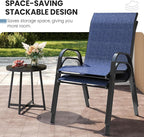 Patio Dining Chairs Set of 8, Outdoor High Stacking Chairs，Breathable Fabric - Image 4