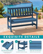 SERWALL HDPE Outdoor Bench, Weatherproof Porch Bench, 2 Pack, Suitable - Image 4