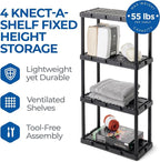 Gracious Living 4 Pack Light Duty Storage Shelves, Knect-A-Shelf 4-Shelf - Image 4
