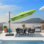 PURPLE LEAF Patio Outdoor Umbrella 9' x 9' Square All-Weather Apple Green | by PURPLELEAF