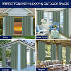 PureFit Outdoor Curtains for Patio Waterproof Weatherproof Outside Curtains | - Image 5