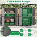 Tangkula Rattan Outdoor Storage Cabinet, Patiojoy Outdoor Cabinet - Image 3