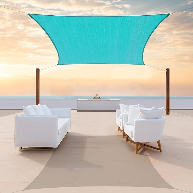 Colourtree CTAPR1220 Custom Size 11' x 14' Turquoise Sun Shade Sail Canopy UV by ColourTree