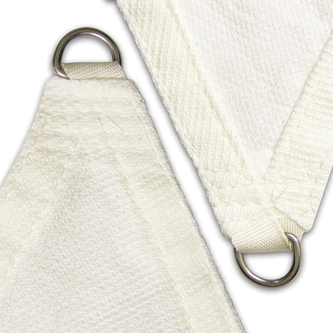 Amgo Custom Size 10' x 14' x 17.2' White Right Triangle Sun Shade Sail UPF50+ - Image 8