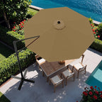 Devoko 10ft Cantilever Patio Umbrella, Round Large Outdoor Umbrella - Image 2