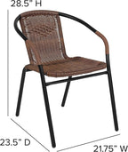 Flash Furniture Lila Modern Rattan Indoor/Outdoor Stackable Dining Chairs - Image 3