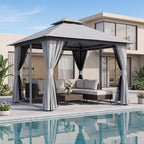 10'x10' Outdoor Gazebo, Heavy Duty Metal Frame Patio Canopy by LAUSAINTHOME