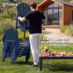 THOEOE Stackable Adirondack Chair Set of 2, HDPE Fire Pit Chairs Set of 2 | - Image 4