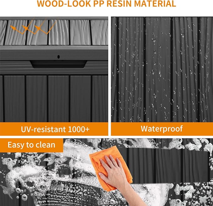 46 Gallon Outdoor Deck Box, Resin Waterproof Storage Box - Image 3