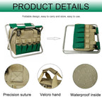 Folding Gardening Stool with Detachable Storage Tote Bag, Portable Garden Seat - Image 4