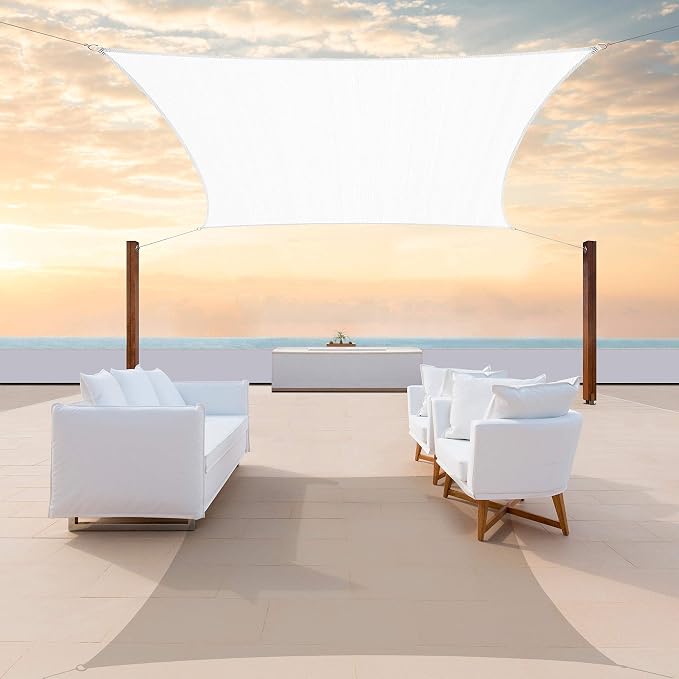Colourtree CTAPR1220 Custom Size 13' x 23' White Sun Shade Sail Canopy UV Block by ColourTree