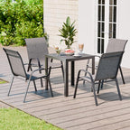 Patio Chairs Set of 4, Stackable Outdoor Dining Chairs Set - Image 2