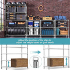 M MZG 1750 LBS Storage Shelves 5-Tier Utility Shelving Unit Steel Organizer - Image 4