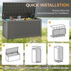 330 Gallon Outdoor Storage Box, Resin Large Deck Box Outdoor Waterproof Storage - Image 7