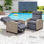 GarveeLife Outdoor Recliner Chair, PE Wicker Lounge Chair - Image 9