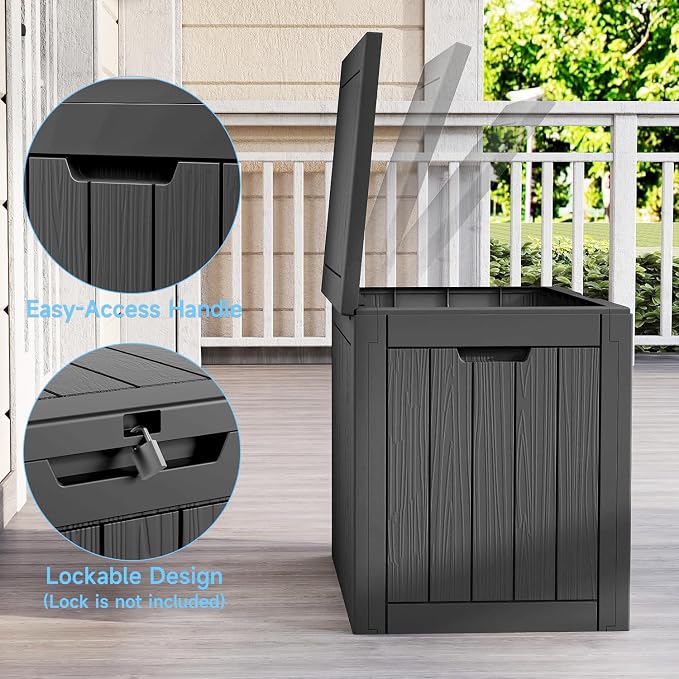 ROJIK 37 Gallon Resin Deck Box, Lockable Waterproof Weatherproof Outdoor - Image 4
