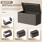 Devoko 100 Gallon Deck Box Waterproof Outdoor Storage Box - Image 5