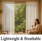 Patio Screen Mesh Outdoor Curtains Waterproof Sheer Lightweight Bug Netting - Image 3