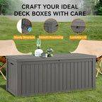 Outdoor Storage Box, 230 Gallon Large Outdoor Resin Deck Box, Storage - Image 3