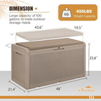 Devoko 100 Gallon Resin Waterproof Outdoor Storage Box - Image 6