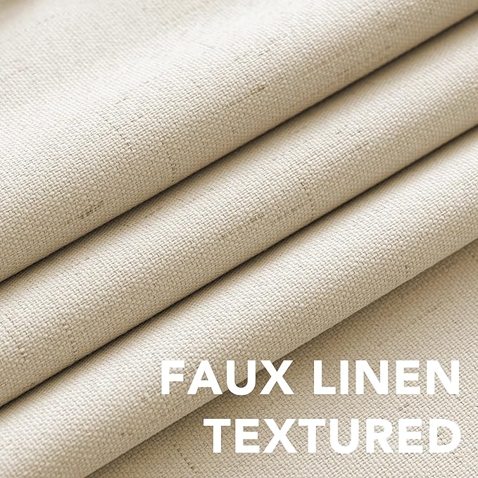 H.VERSAILTEX Linen Blackout Curtains Durable Thick Textured Linen Look 100% - Image 4