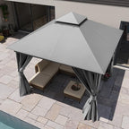 10'x10' Outdoor Gazebo, Heavy Duty Metal Frame Patio Canopy - Image 4